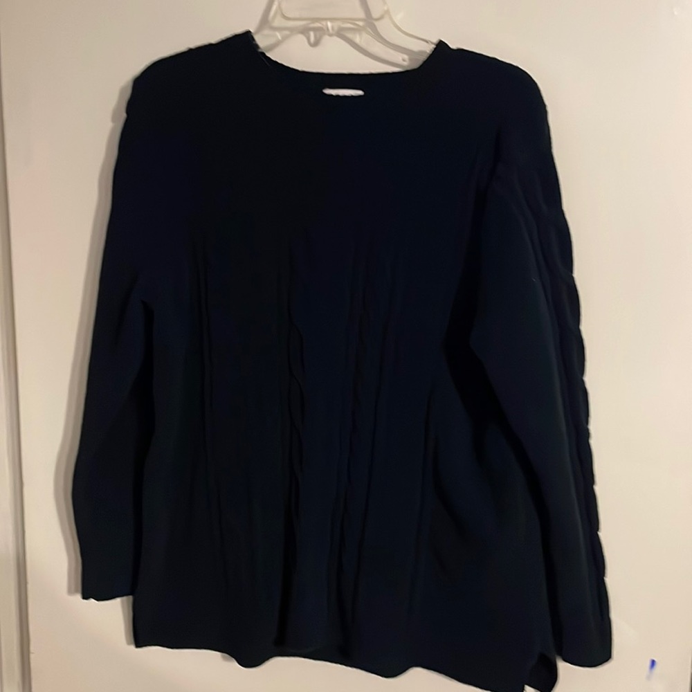 😀J Jill Black Pullover Sweater Crew Neck Size L Qualifies for 3 for 20 Sale!